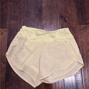 Outdoor Voices Light Yellow Athletic Shorts